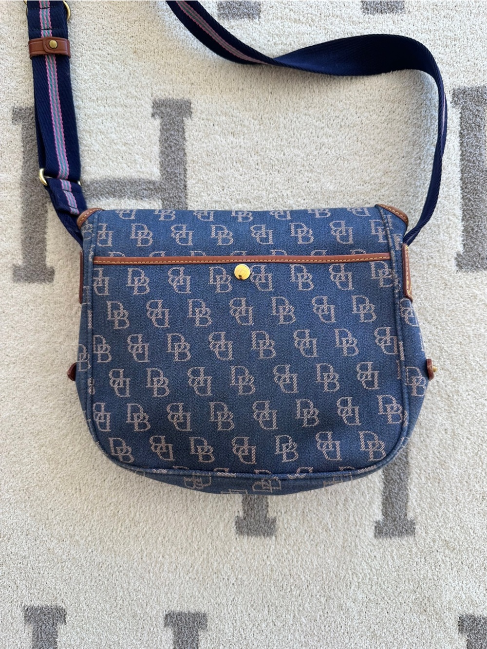 Vintage denim Dooney crossover bag